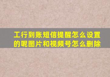 工行到账短信提醒怎么设置的呢图片和视频号怎么删除