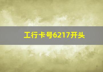 工行卡号6217开头