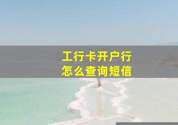 工行卡开户行怎么查询短信