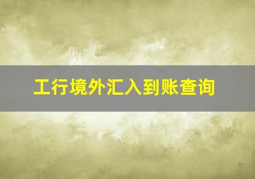 工行境外汇入到账查询