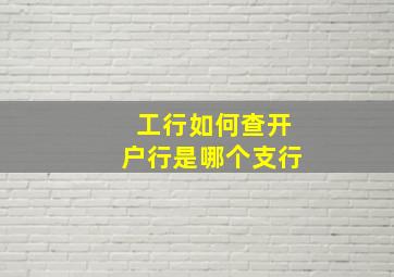 工行如何查开户行是哪个支行