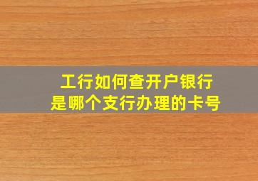 工行如何查开户银行是哪个支行办理的卡号