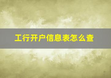 工行开户信息表怎么查