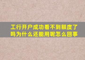 工行开户成功看不到额度了吗为什么还能用呢怎么回事