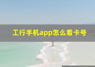 工行手机app怎么看卡号