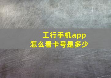 工行手机app怎么看卡号是多少