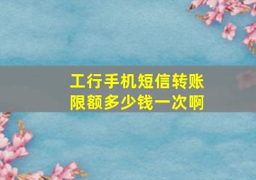 工行手机短信转账限额多少钱一次啊