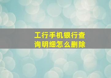 工行手机银行查询明细怎么删除