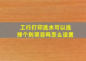 工行打印流水可以选择个别项目吗怎么设置