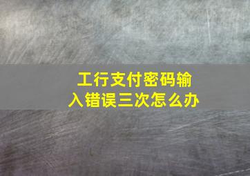 工行支付密码输入错误三次怎么办