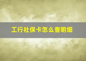 工行社保卡怎么查明细