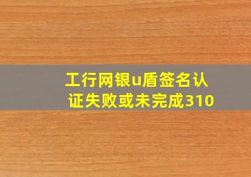 工行网银u盾签名认证失败或未完成310