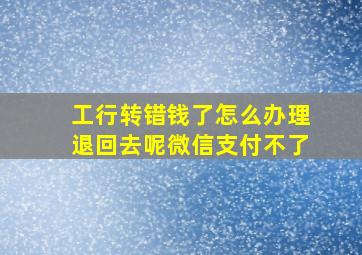 工行转错钱了怎么办理退回去呢微信支付不了