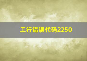 工行错误代码2250