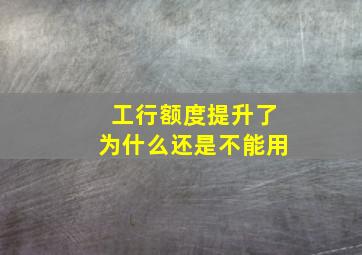 工行额度提升了为什么还是不能用