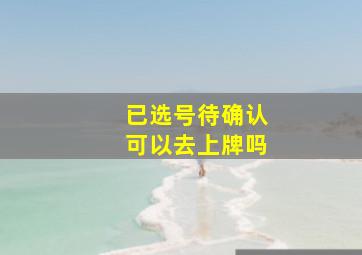 已选号待确认可以去上牌吗