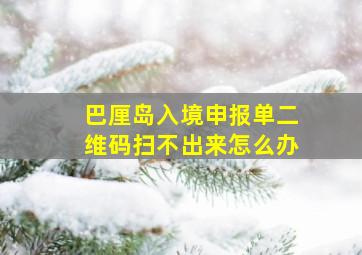 巴厘岛入境申报单二维码扫不出来怎么办