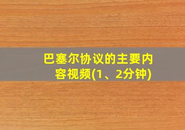 巴塞尔协议的主要内容视频(1、2分钟)