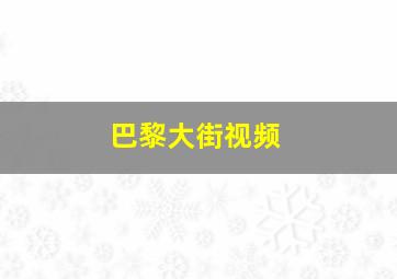 巴黎大街视频