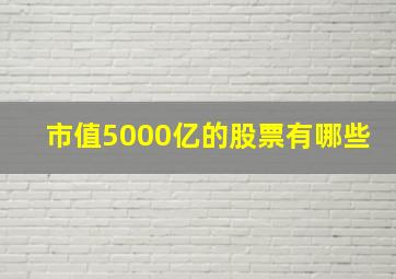 市值5000亿的股票有哪些