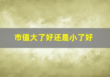 市值大了好还是小了好