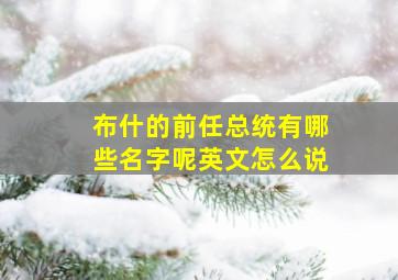 布什的前任总统有哪些名字呢英文怎么说