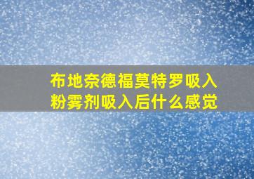 布地奈德福莫特罗吸入粉雾剂吸入后什么感觉