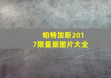 帕特加斯2017限量版图片大全