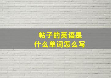 帖子的英语是什么单词怎么写