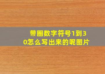 带圈数字符号1到30怎么写出来的呢图片