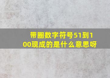 带圈数字符号51到100现成的是什么意思呀