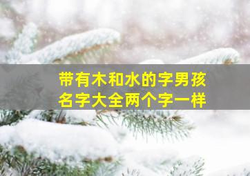 带有木和水的字男孩名字大全两个字一样