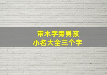 带木字旁男孩小名大全三个字