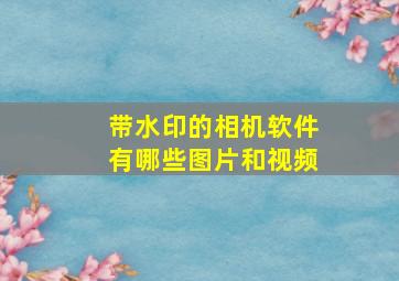 带水印的相机软件有哪些图片和视频