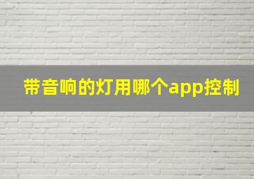 带音响的灯用哪个app控制