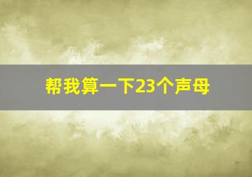 帮我算一下23个声母