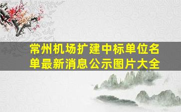 常州机场扩建中标单位名单最新消息公示图片大全