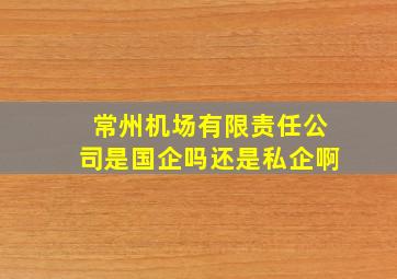 常州机场有限责任公司是国企吗还是私企啊