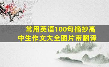 常用英语100句摘抄高中生作文大全图片带翻译