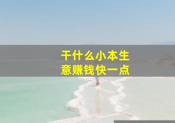 干什么小本生意赚钱快一点