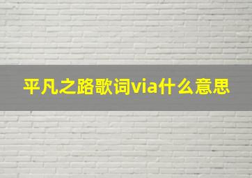 平凡之路歌词via什么意思