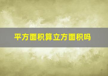 平方面积算立方面积吗