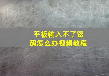 平板输入不了密码怎么办视频教程