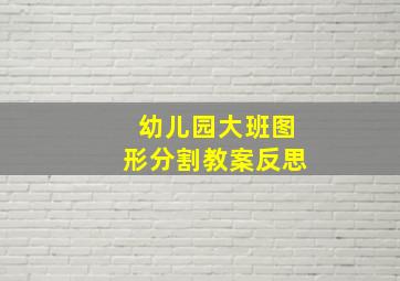 幼儿园大班图形分割教案反思