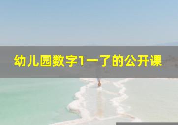 幼儿园数字1一了的公开课