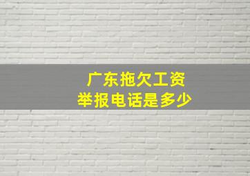 广东拖欠工资举报电话是多少