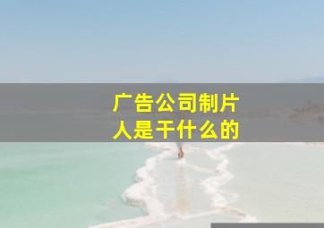 广告公司制片人是干什么的