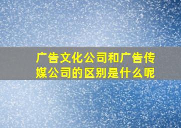 广告文化公司和广告传媒公司的区别是什么呢