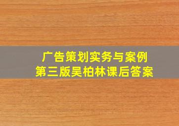 广告策划实务与案例第三版吴柏林课后答案