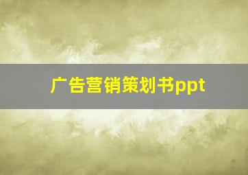 广告营销策划书ppt